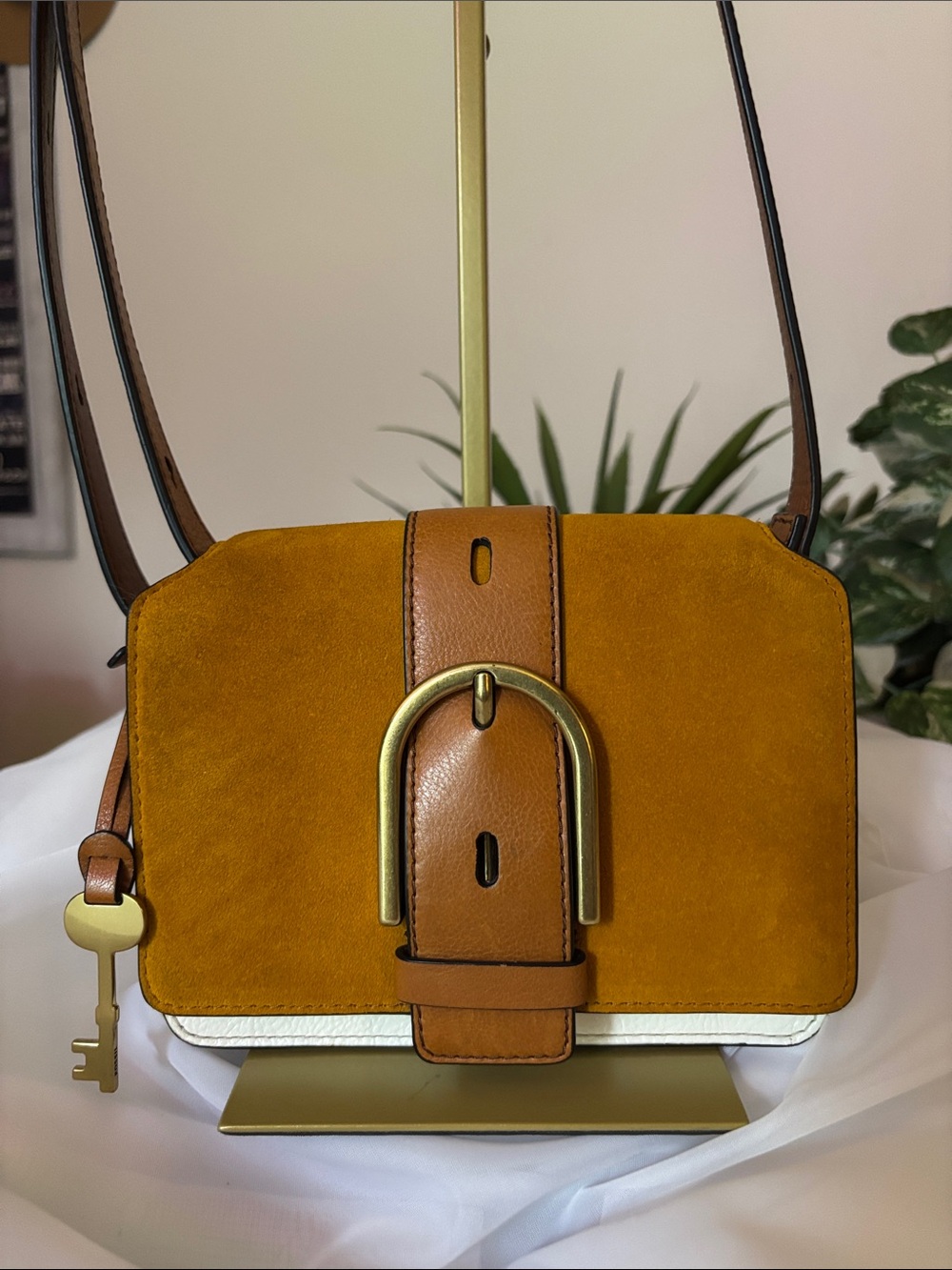 Fossil Suede & Leather Crossbody